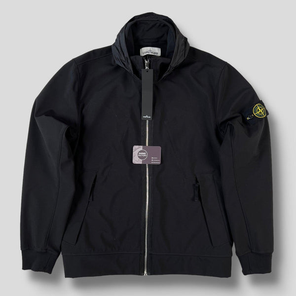 Stone Island Light Soft Shell-R Hooded Jacket Black – Garmz Factory