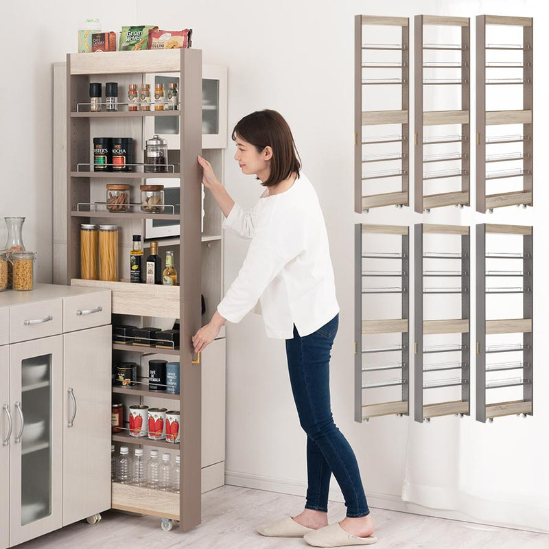 ワゴンラック ハイタイプ 幅10～14cm キッチン収納 すき間ワゴンラック