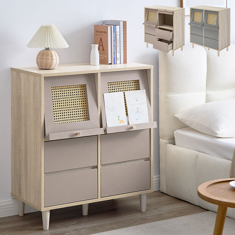 ラタン調収納チェスト 引き出しタイプ チェスト 引き出し フラップ扉