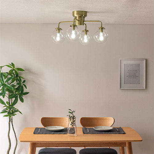 シーリングライト 4灯 ガラス 照明 ライト おしゃれ noji LIT000161