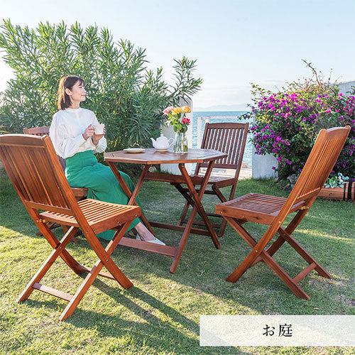 アウトドア折り畳みチェア 木製フレーム レッドファブリック 2脚セット