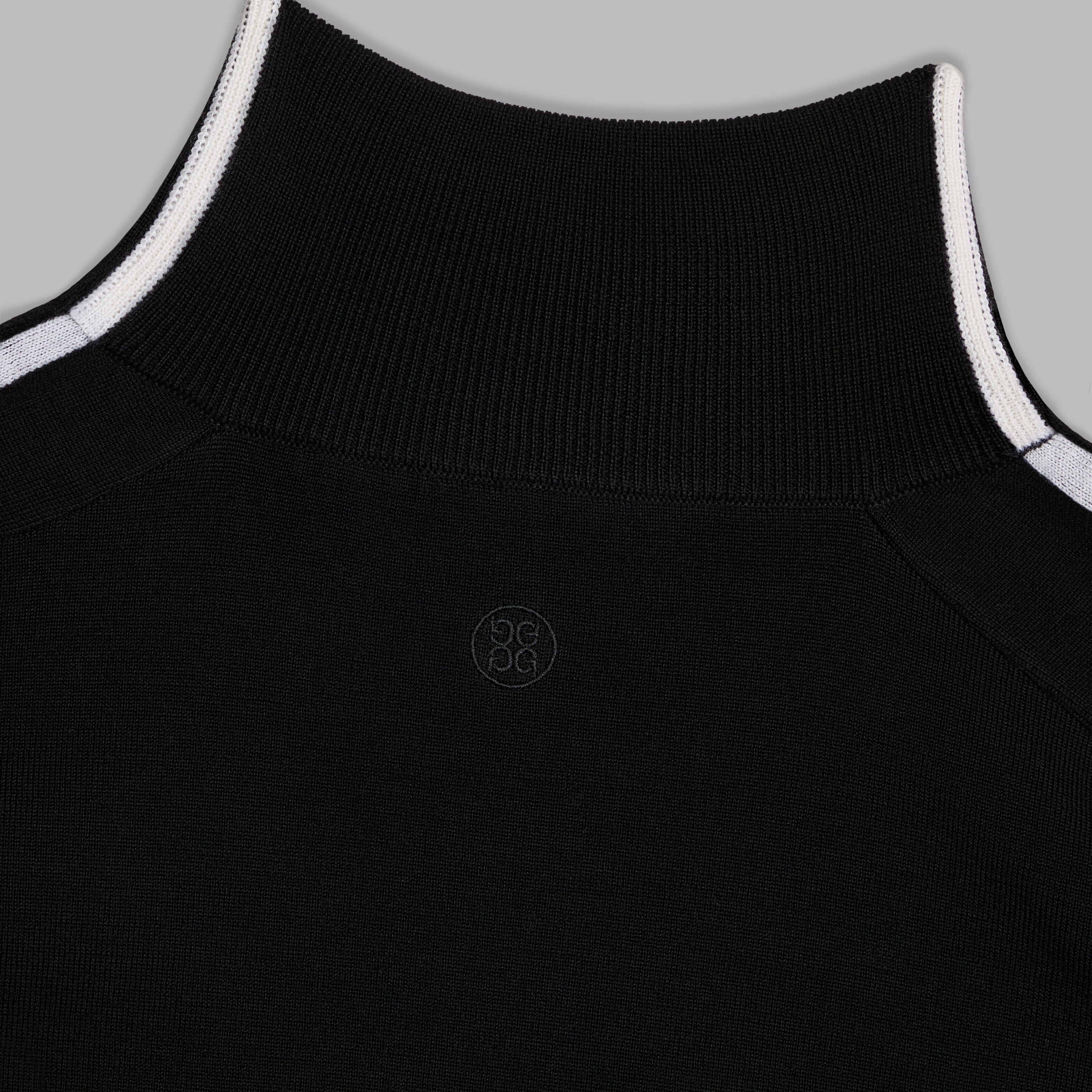 MERINO WOOL CONTRAST STRIPE QUARTER ZIP SWEATER | WOMEN'S TOPS | G