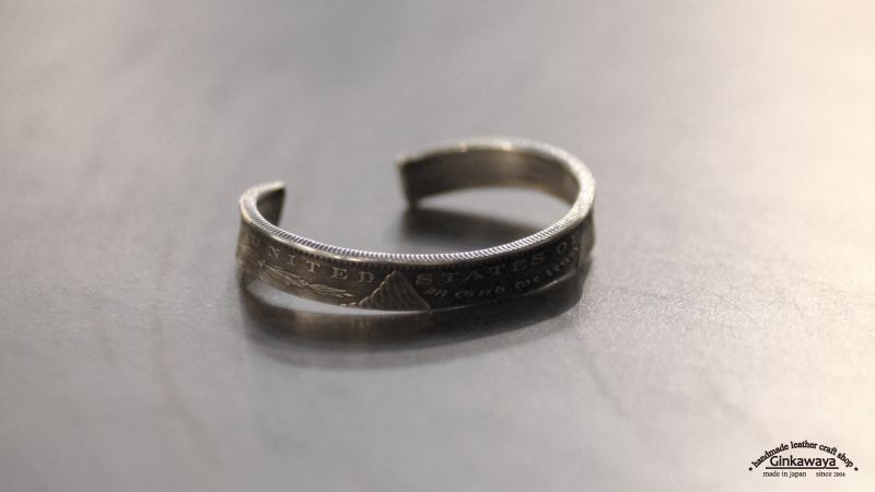 ブレス／コインバングル／モルガンダラー銀貨／silver900／ - 革製品の