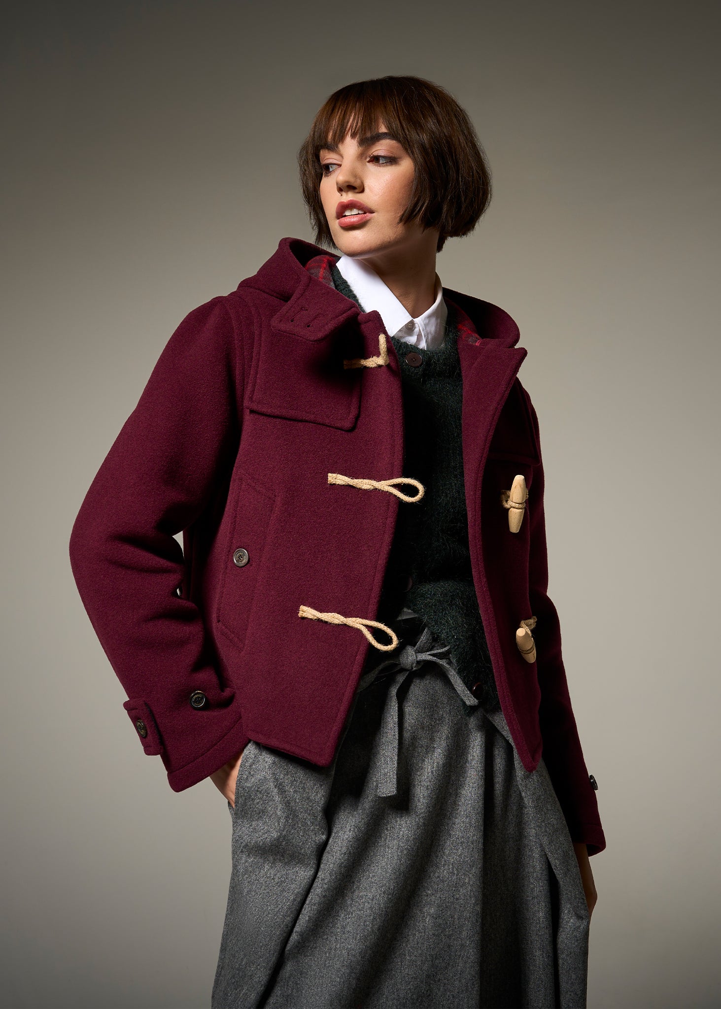 Men's Mid-Length Morris Duffle Coat Loden Check - Gloverall