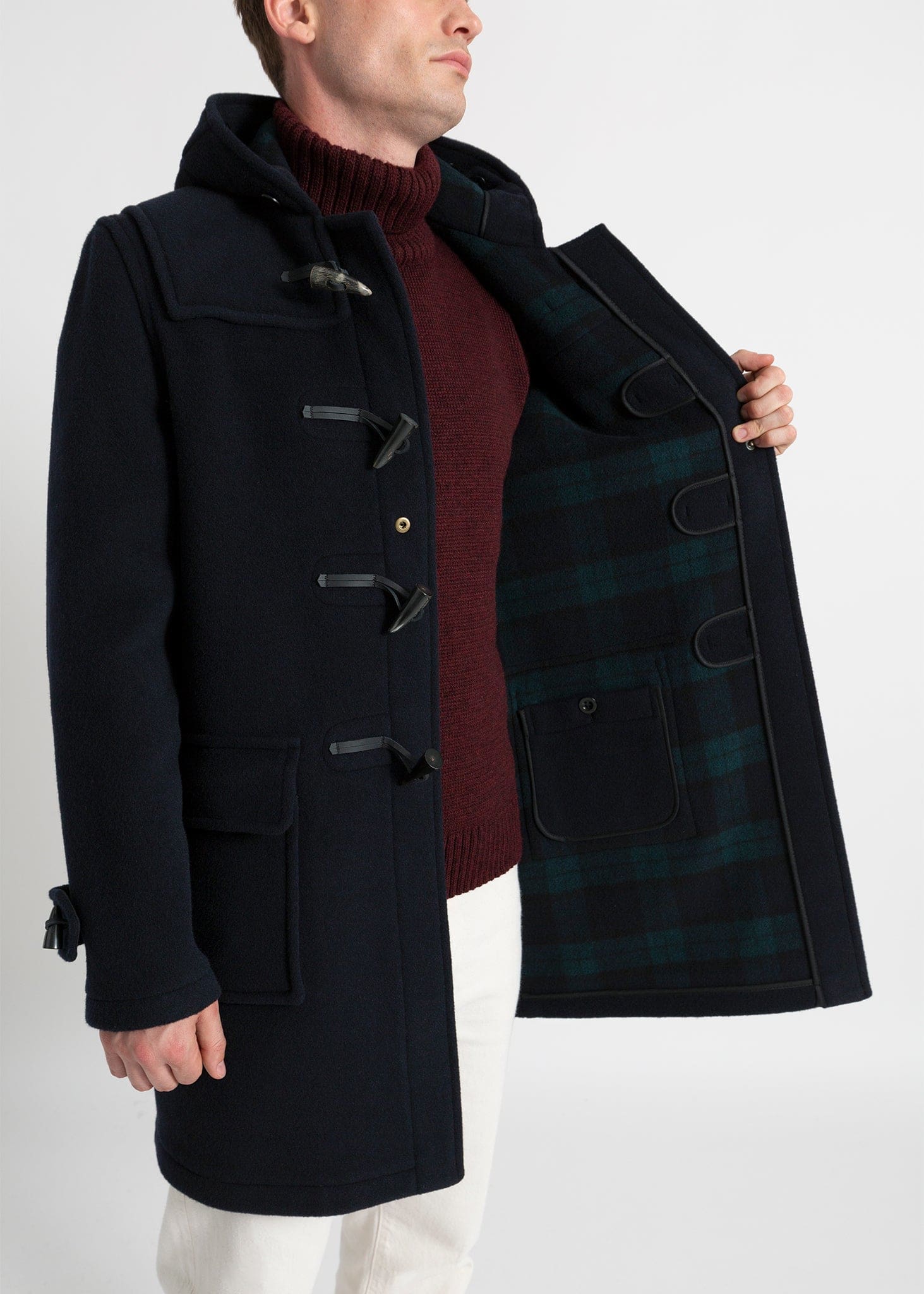 Men's Morris Duffle Coat Navy Black Watch | Gloverall
