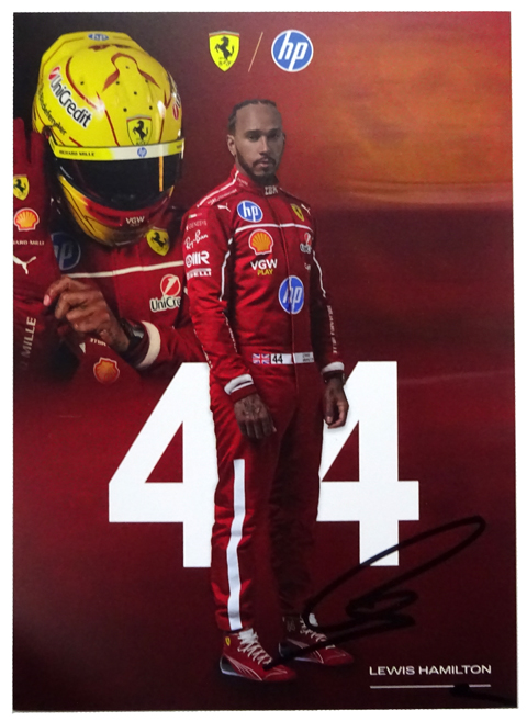 2025 L．ハミルトン HAMILTON フェラーリ FERRARI 直筆サイン入