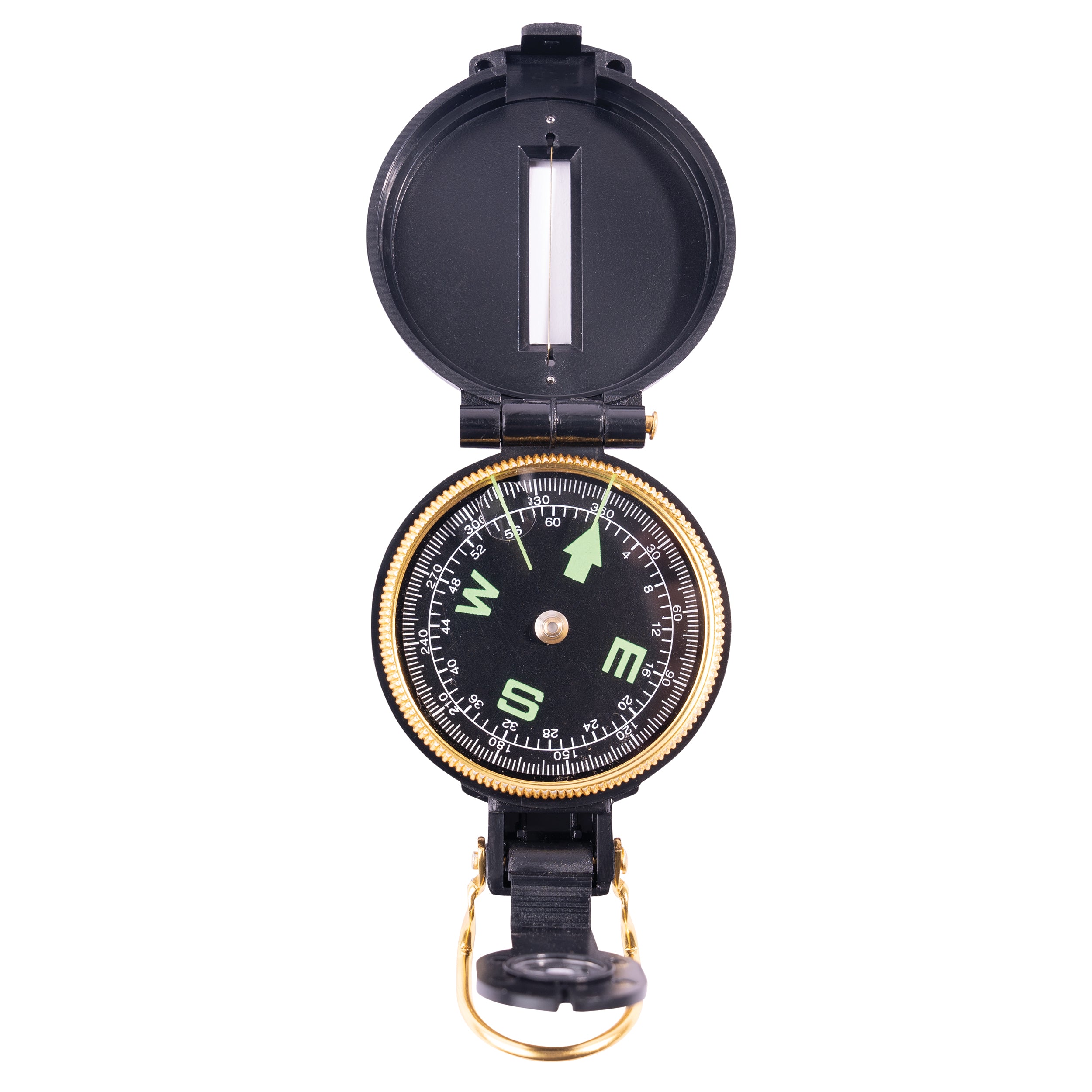 Black Plastic Lensatic Compass - Great For Camping/Hiking Scouts