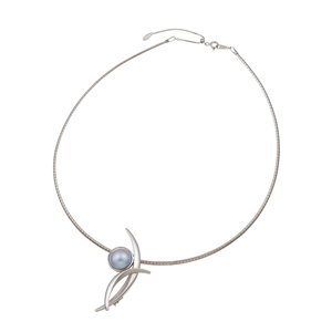 GSTV パラジウムシルバー950/SV マベパ－ル ブローチネックレス P 約13.0mm