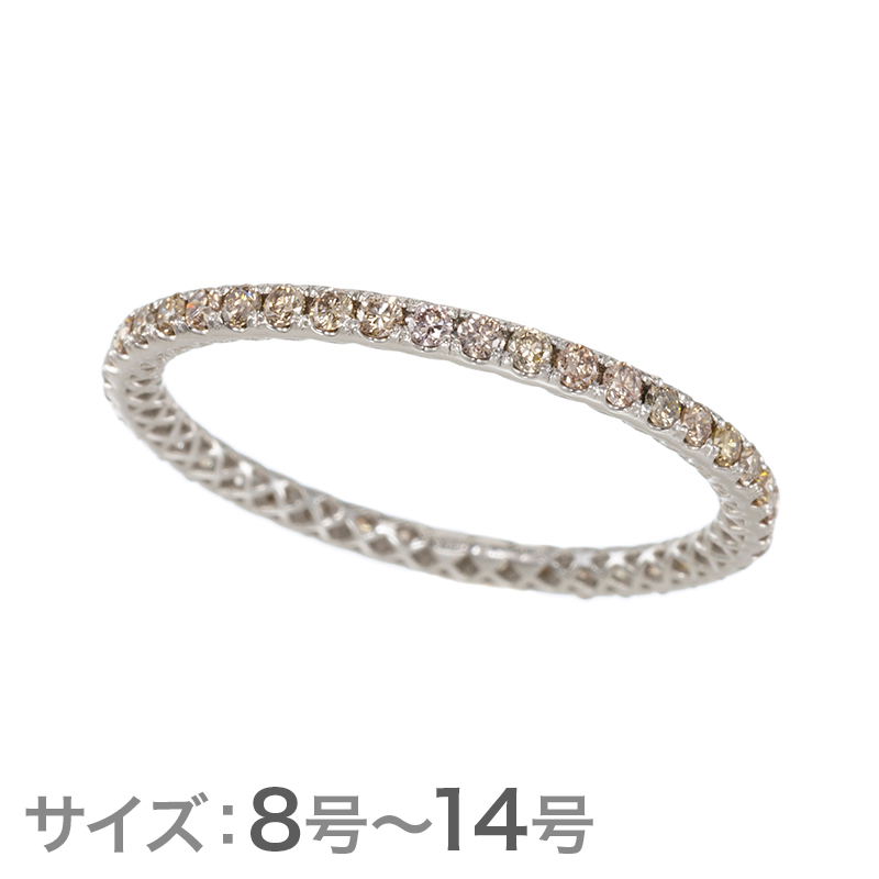 GSTV PT950 ブラウンダイヤモンド フルエタニティーリング BRD 約0.40