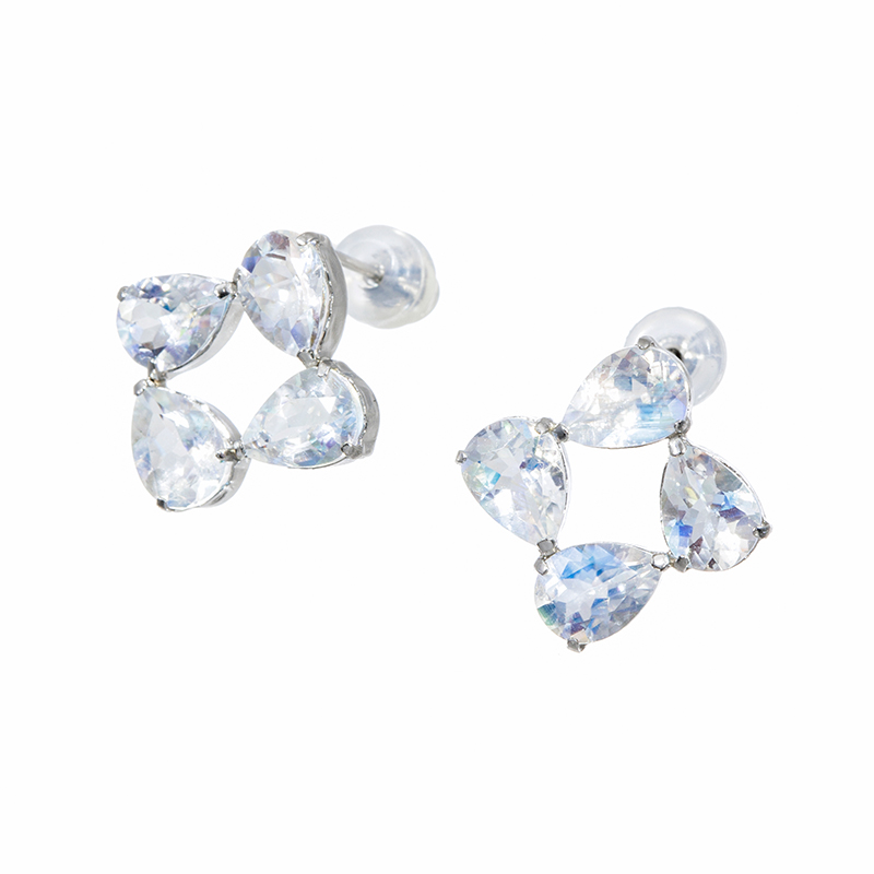 GSTV PT900 アンデシン/ラブラドライト ピアス AN/LAB 約4.00ct