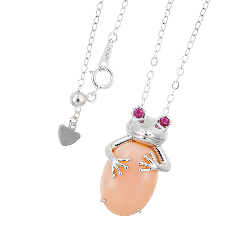 GSTV パラジウムシルバー950 ピンクオパール ルビー 福かえる