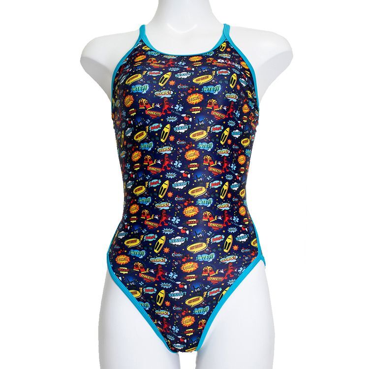 レディース 競泳 水着 ライフセーバーイラスト水着(ワンピース)