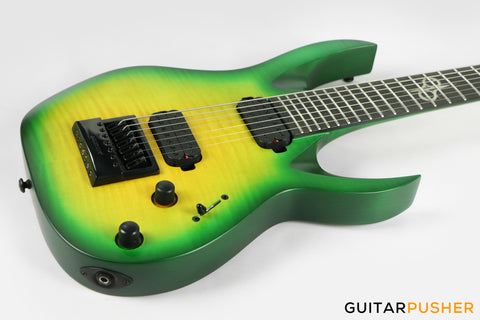 Solar Guitars A1.7LB Flame Lime Burst 7-String Electric Guitar w