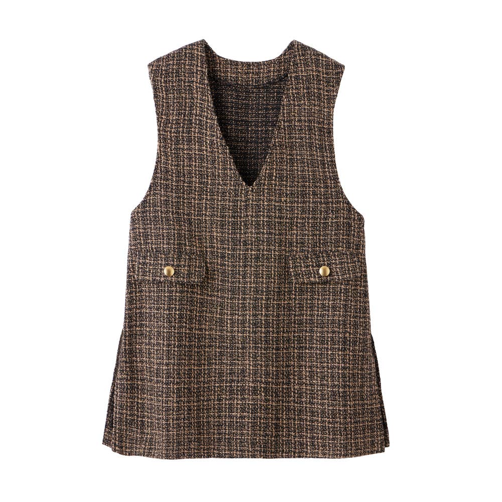 7DAYS LOOKS】ツイードベスト【SALE】 TZW652 :レディース トップス