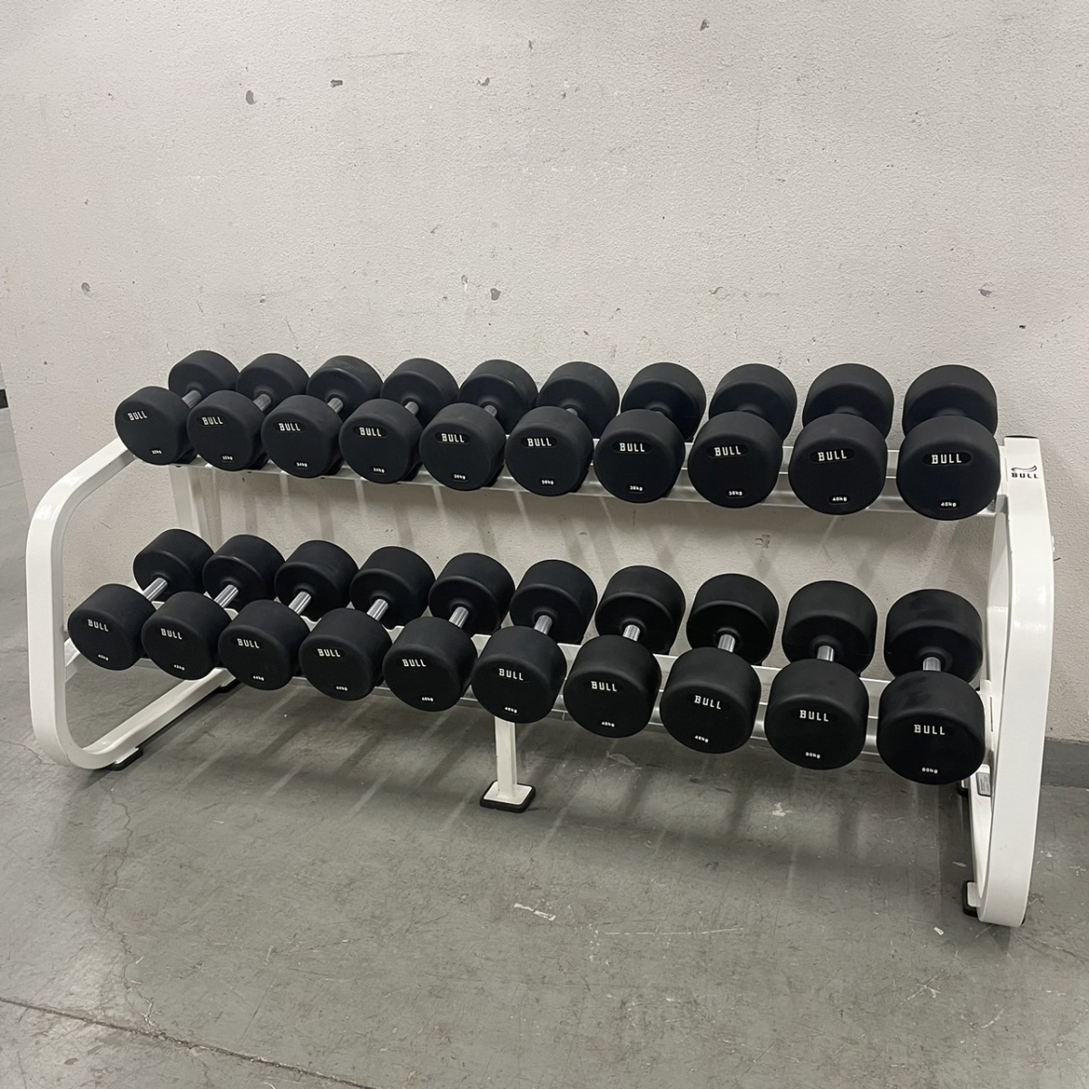 TPUダンベルラックセット 32kg～50kg (中古)（BULL）-ジムガレージ