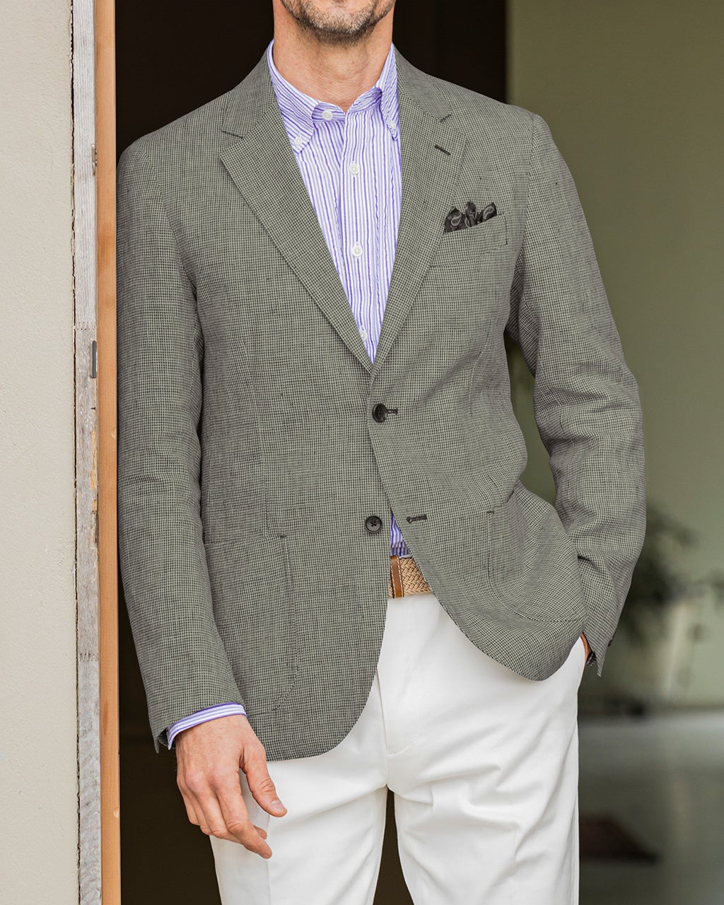 ピュアリネンジャケット／レギュラーFIT/DoCLASSE