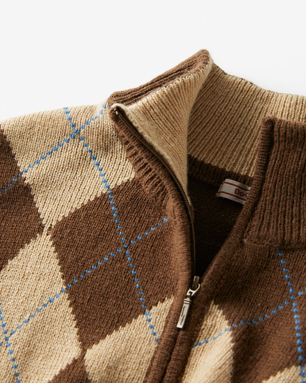 アーガイル柄ハーフジップニット/DoCLASSE