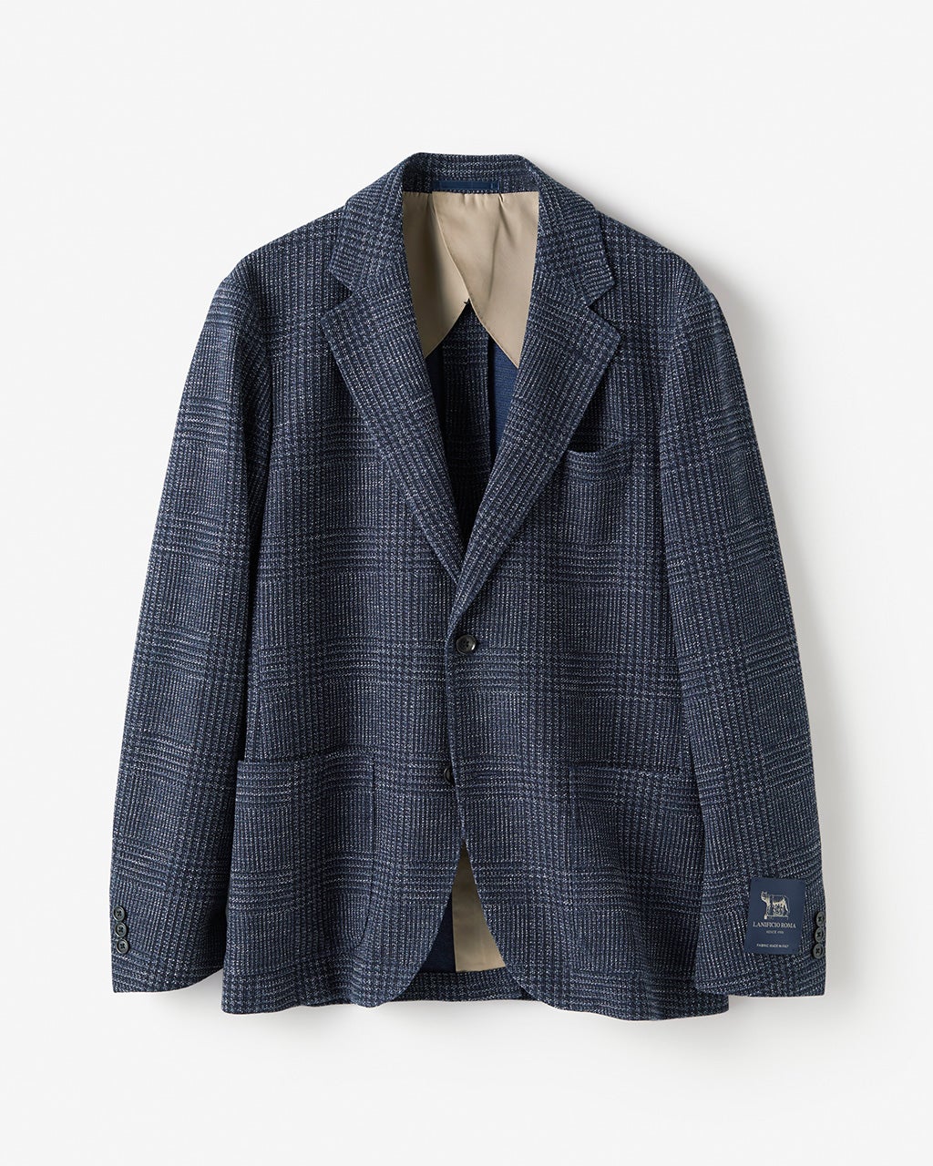 LANIFICIOローマ・ブルーチェックジャケット/DoCLASSE