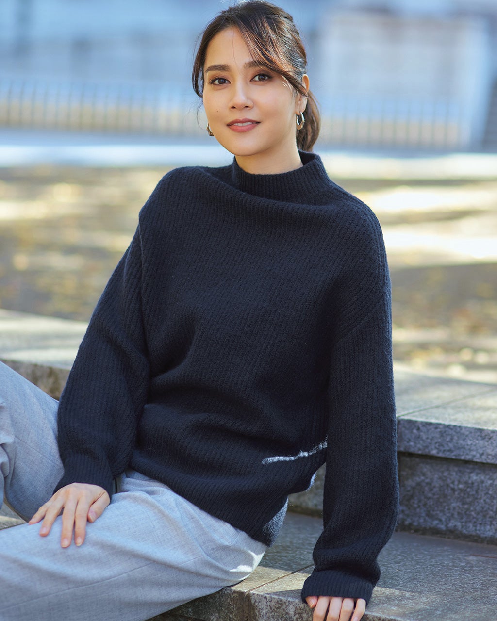 ウール混フラッフィー・ハイネックセーター/DoCLASSE