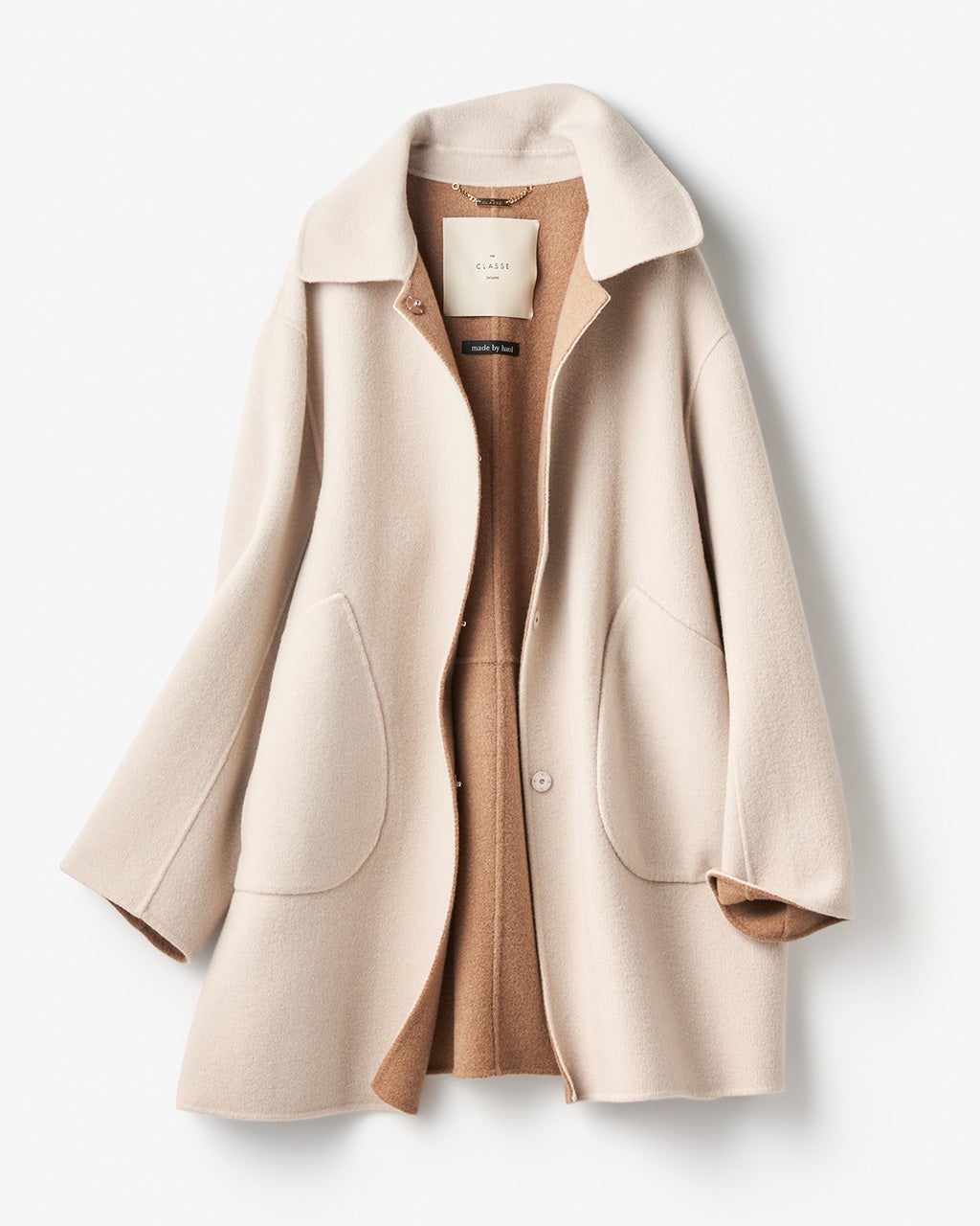 カシミヤ混ウールリバー・コート/DoCLASSE