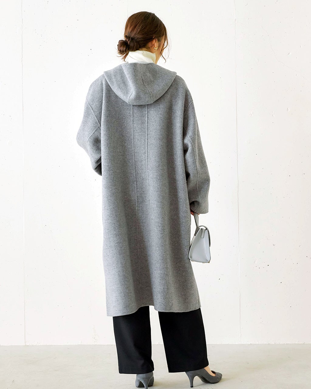 カシミヤ混ウールリバー・リバーフードコート/DoCLASSE