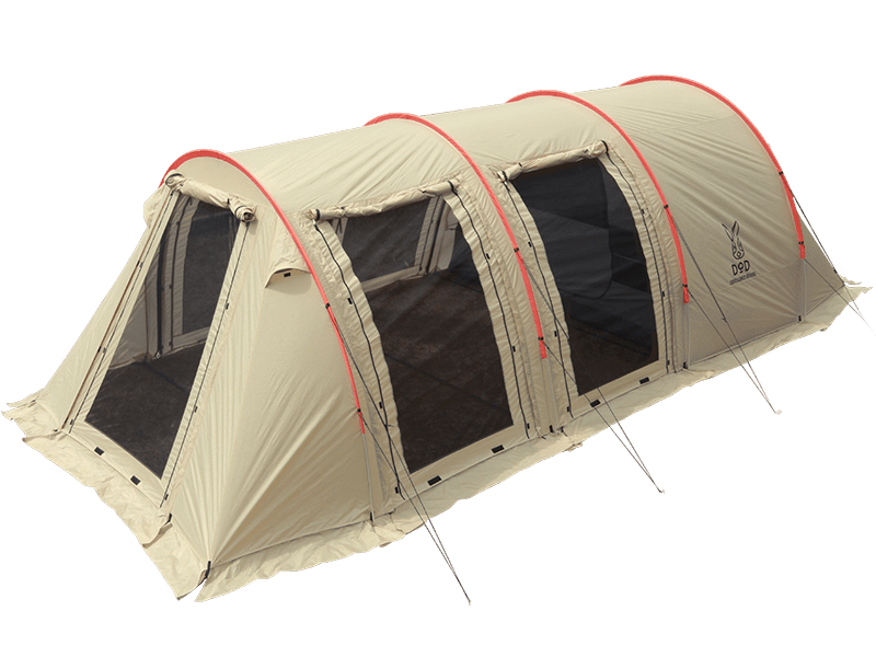 カマボコテント 広いリビングを備えた2ルーム型トンネルテント