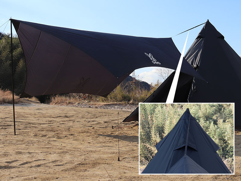 最終価格・中古・ロープ無し】ラピードタープ ブラック 最終価格・中古