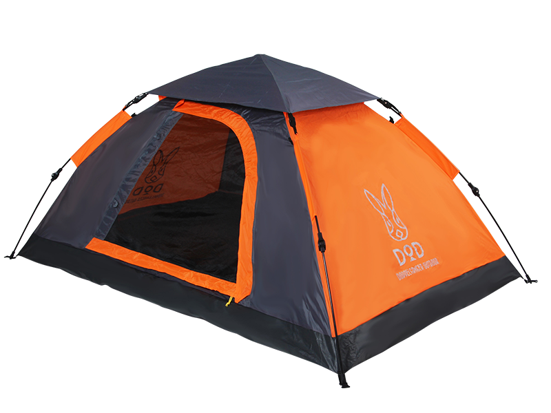 未開封品】ワンタッチキャンピングテント3ー4人用（オレンジ）