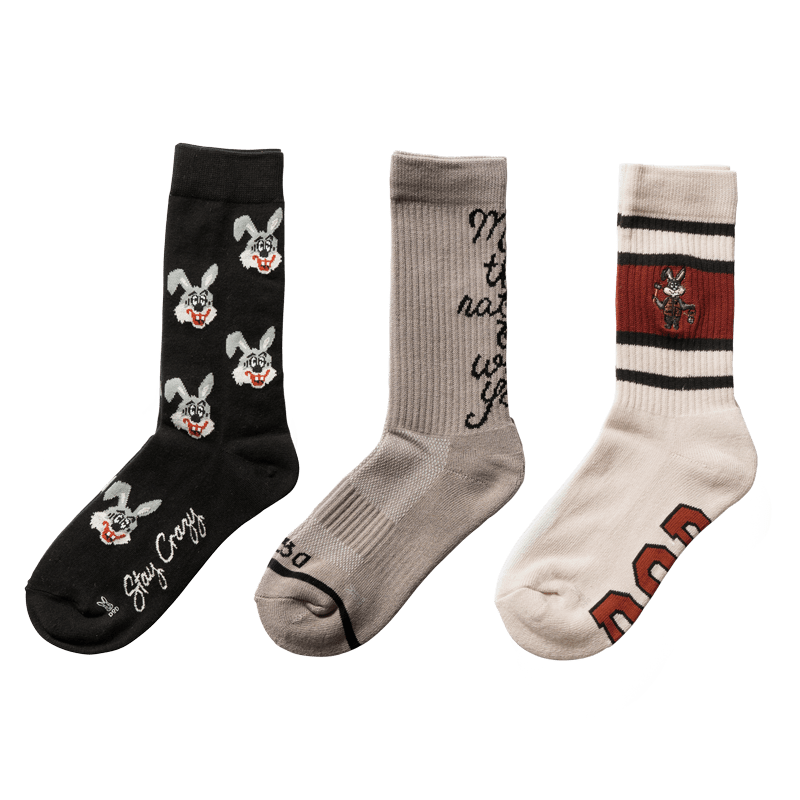 ウサギソックスサンソクセット（CHICシリーズ/POPシリーズ）SH064-BK