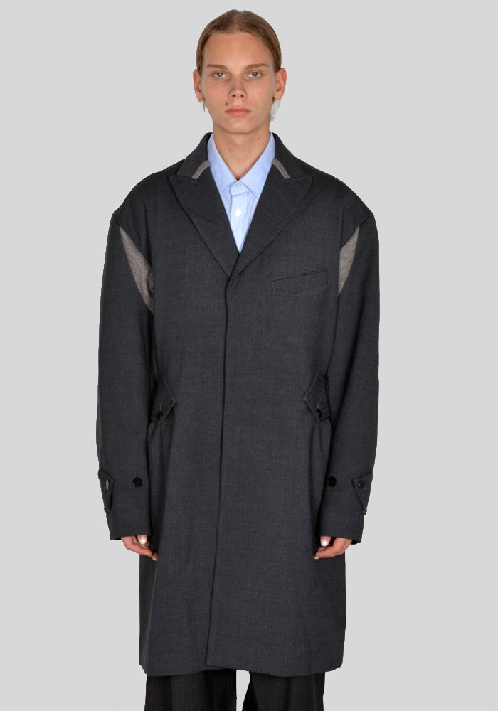 KIKO KOSTADINOV SOLON LONG COAT GREY FW23 | 50%OFF SALE | DOSHABURI