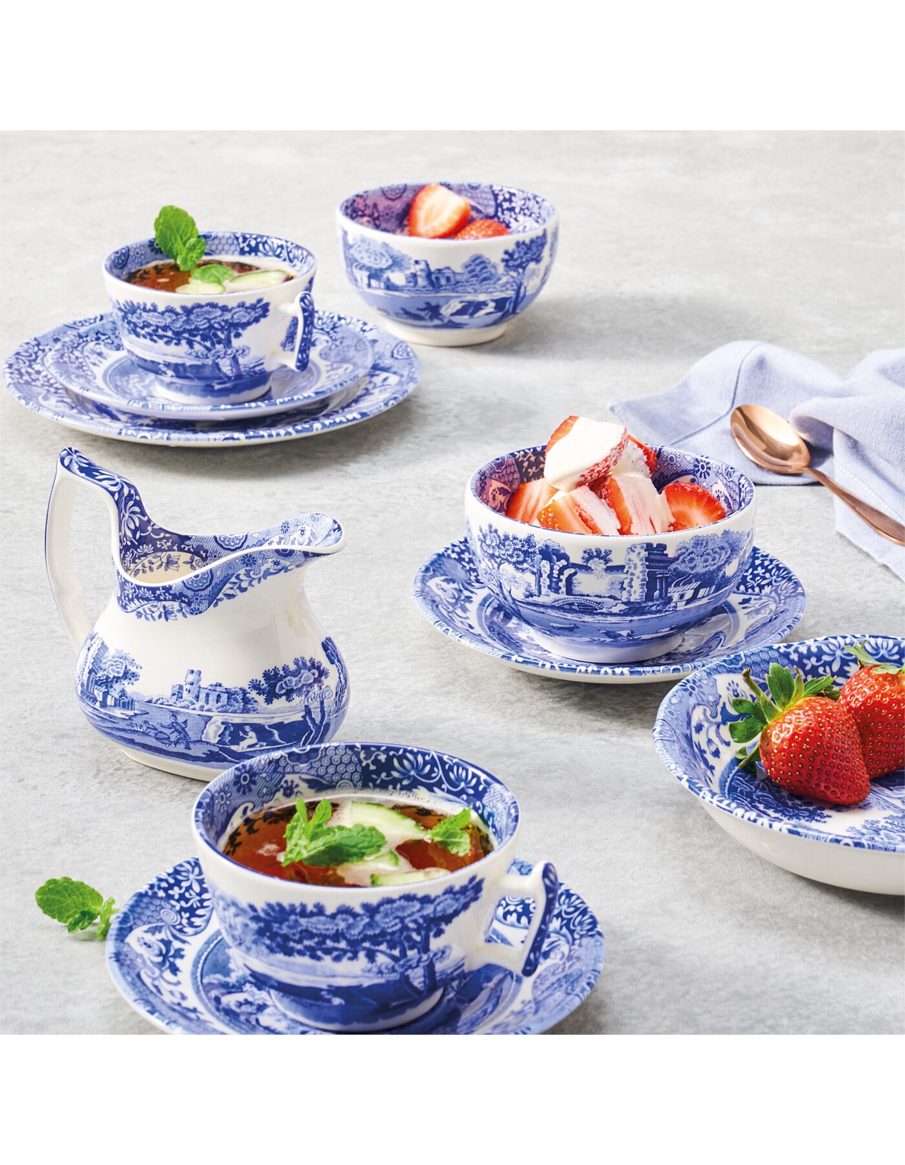 spode 青と白の風景画 ティーセット spode 青と白の風景画