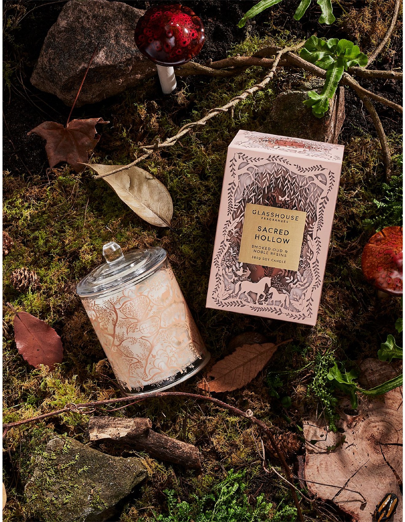 Glasshouse Fragrances Sacred Hollow Candle 380g | David Jones