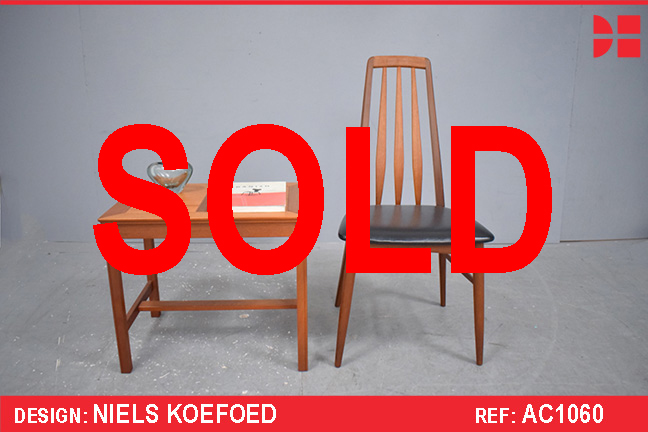 EVA chair in teak & black vinyl | NIELS KOFOED