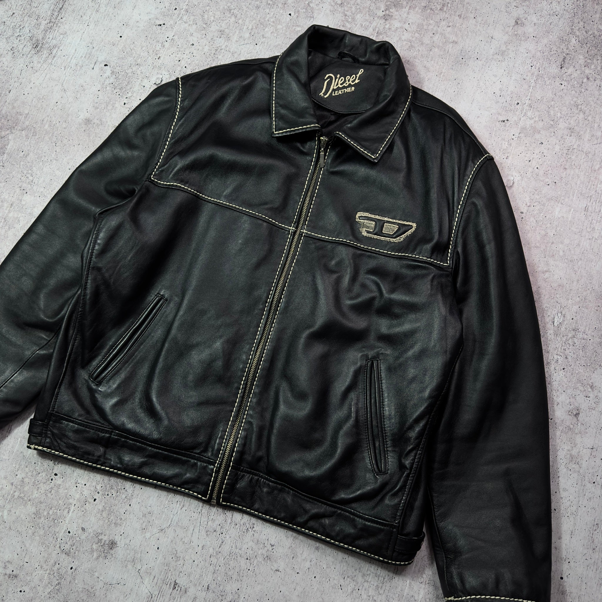 Diesel 90s Vintage Leather Moto Jacket – darina`s garms