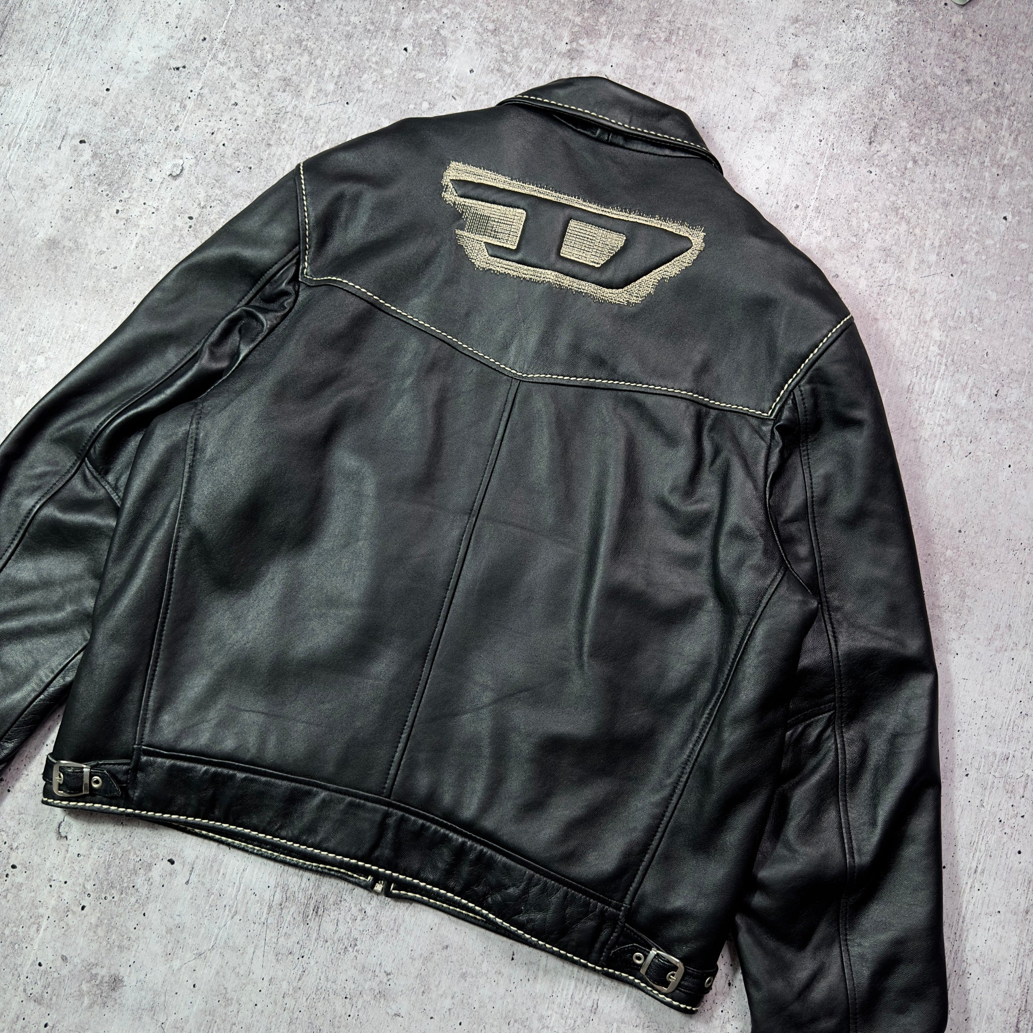 Diesel 90s Vintage Leather Moto Jacket – darina`s garms