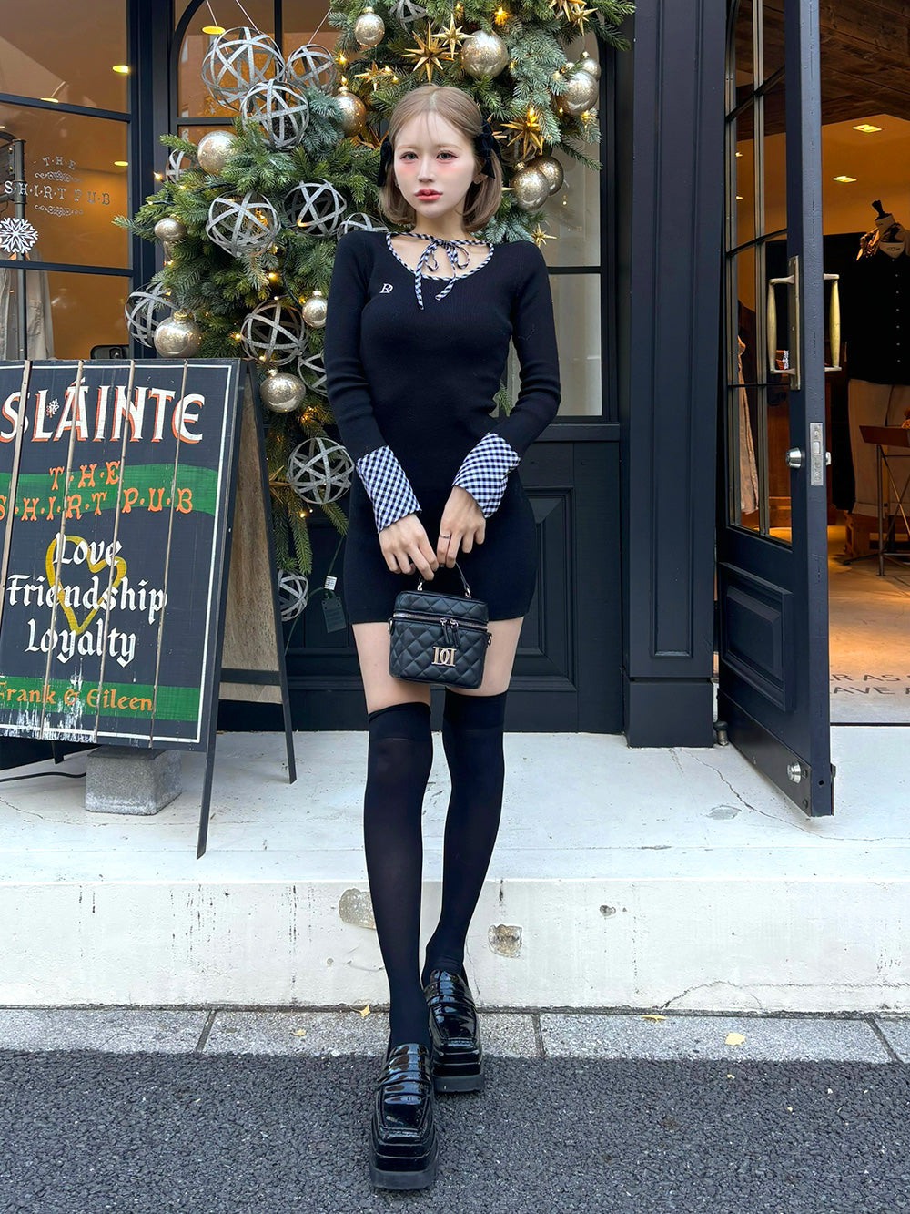 チェックリボンニットミニワンピース – Darich (ダーリッチ)