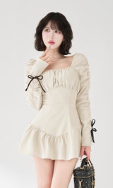 スクエアネックギャザーミニワンピース – Darich (ダーリッチ)