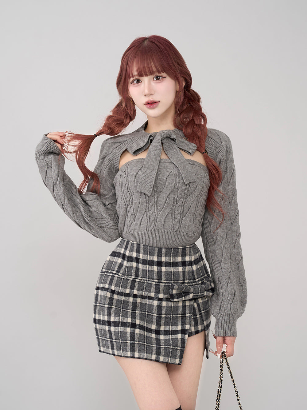 スリットチェックリボンミニスカート – Darich (ダーリッチ)
