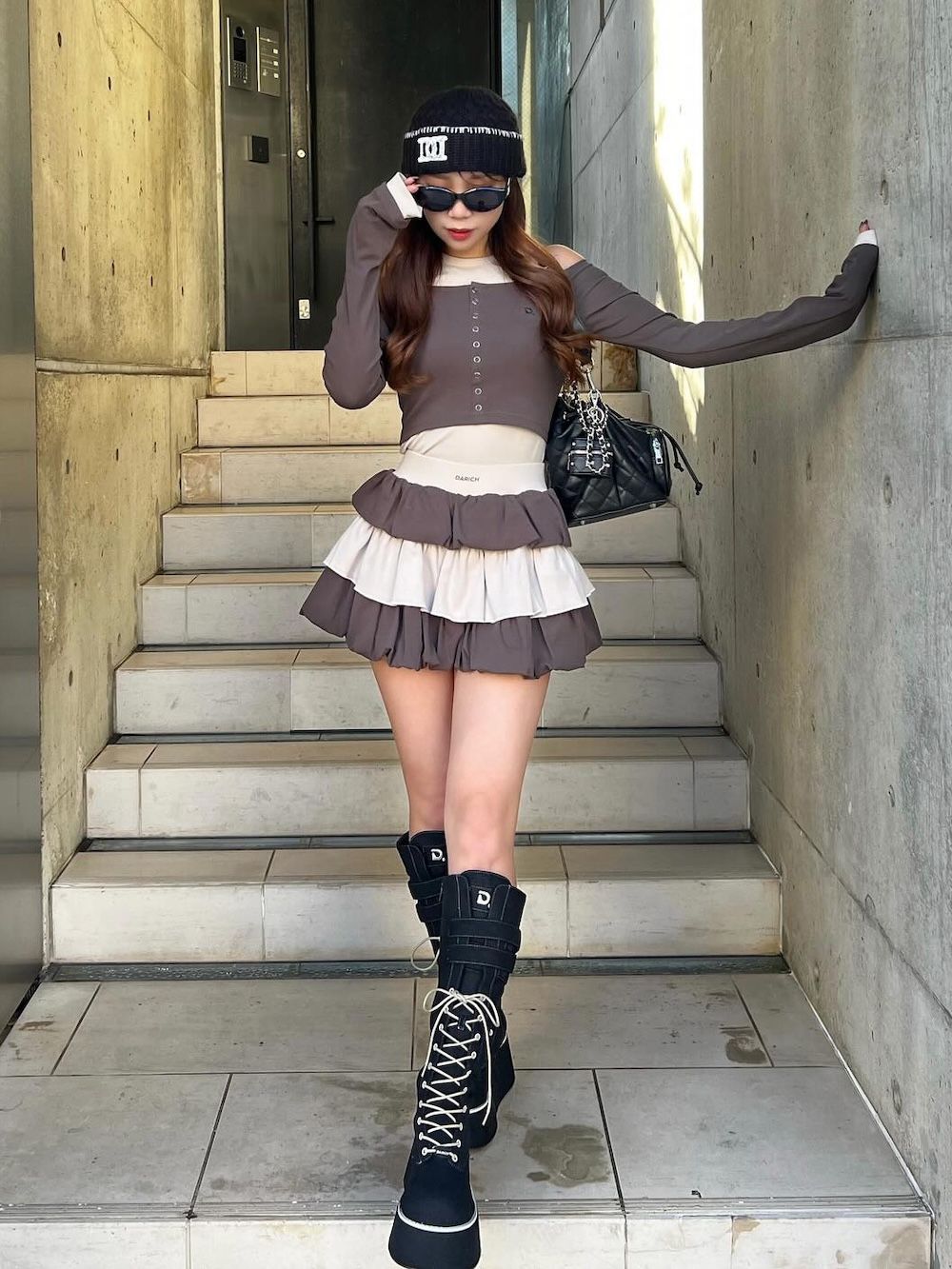 カットフリルミックスミニスカート – Darich (ダーリッチ)