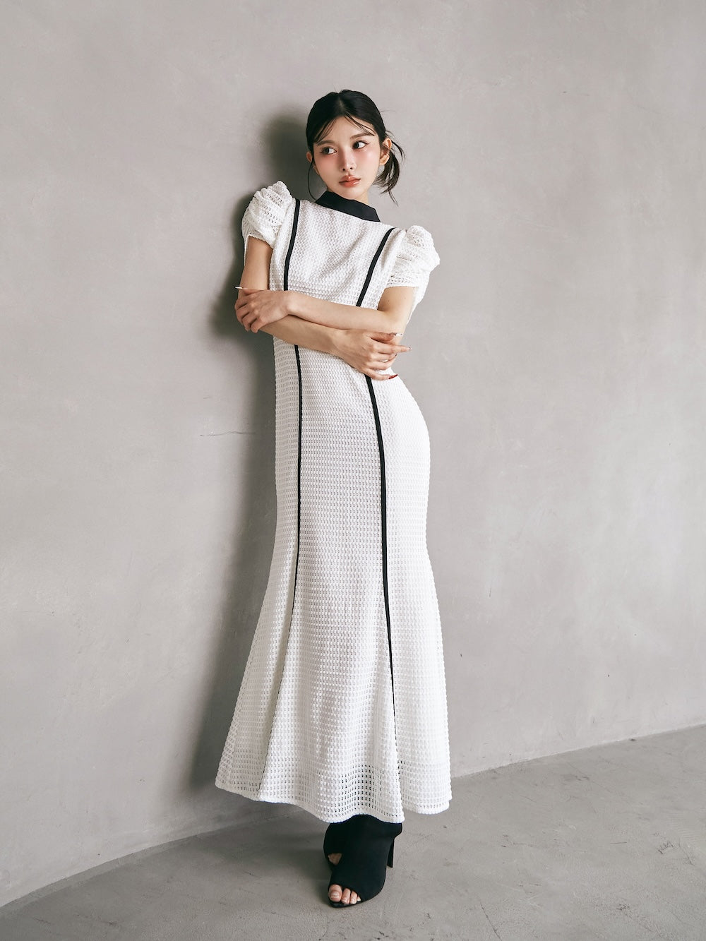 コットンレースバックリボンロングワンピース – Darich (ダーリッチ)