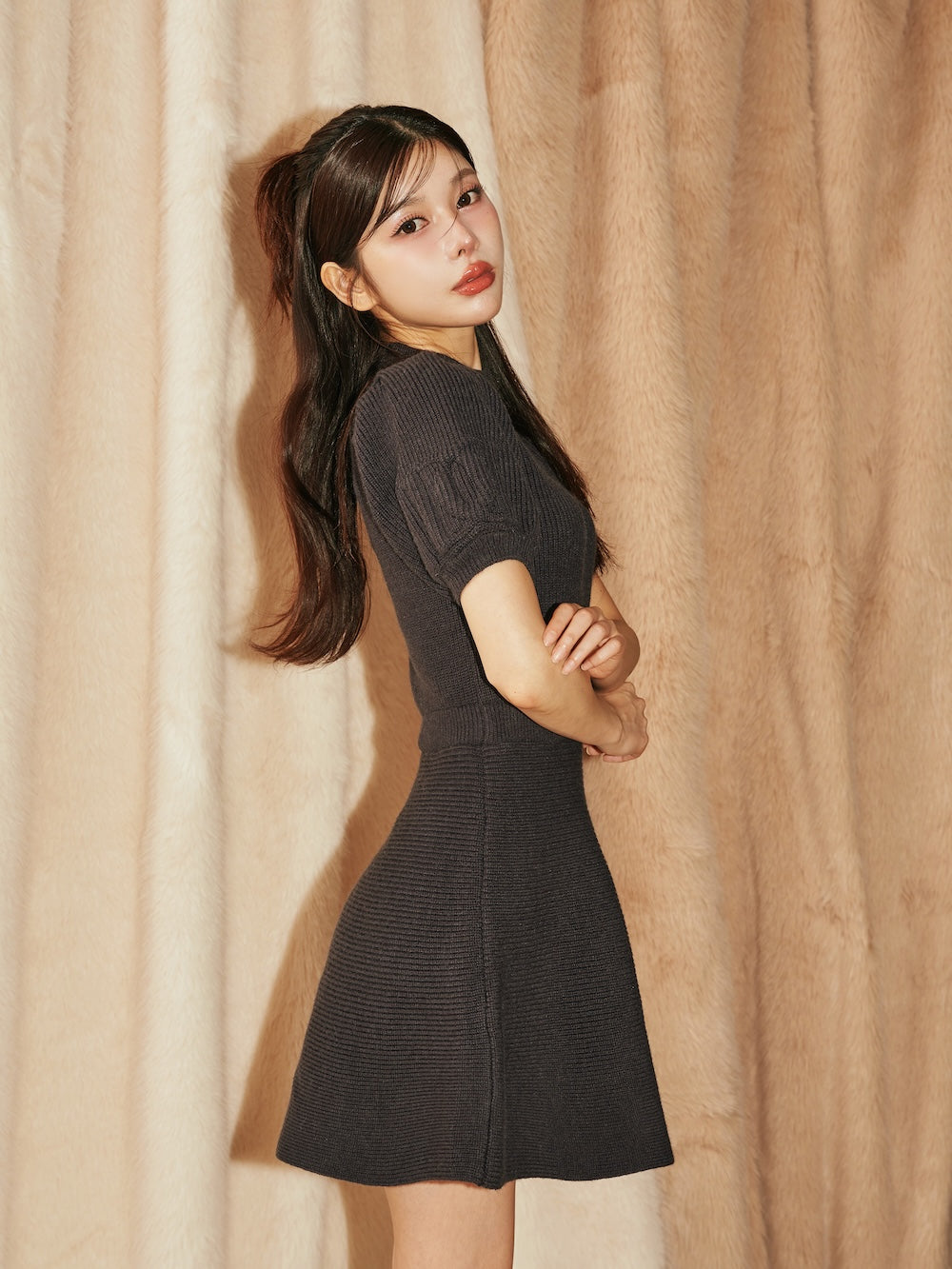 DDパフスリーブニットミニワンピース – Darich (ダーリッチ)