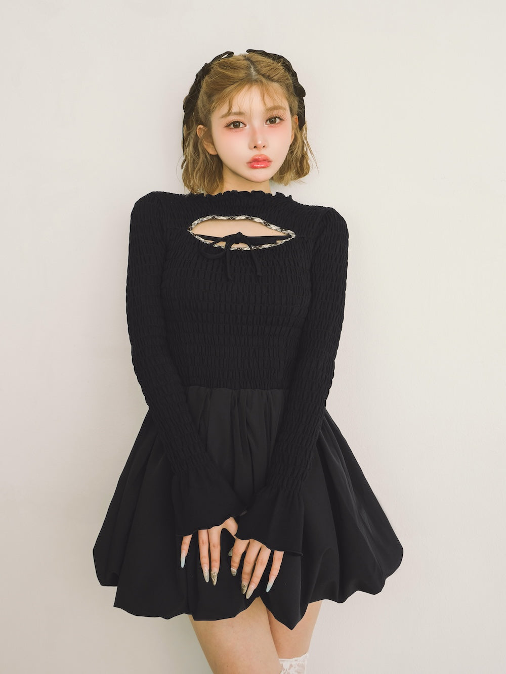 シャーリングバルーンミニワンピース – Darich (ダーリッチ)
