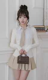 ネクタイシャツドッキングニットミニワンピース – Darich (ダーリッチ)