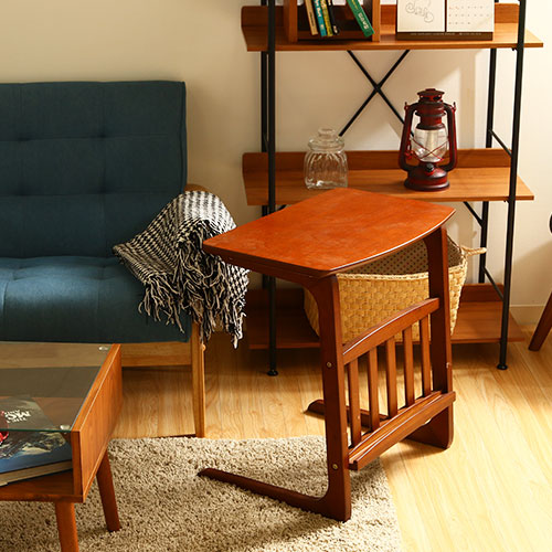 サイドテーブル ノルン マガジンラック付き 96553 不二貿易 木製