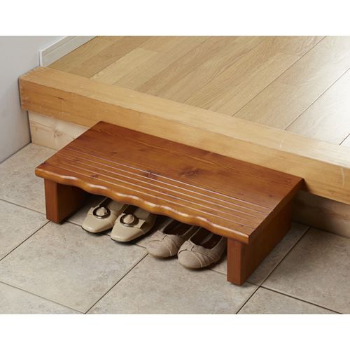 天然木玄関台60 4223 kuroshio 木製万能台 W600×D300×H165mm ブラウン