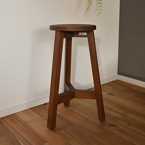 チーク無垢材 カウンタースツール 丸型ACC820KA ACC820KA サンフラワー