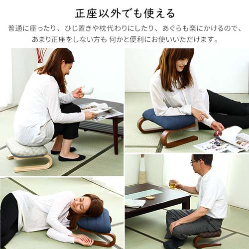 腰・膝に優しい 正座椅子 茜 LKZ ブルー ホームテイスト 機能付き座椅