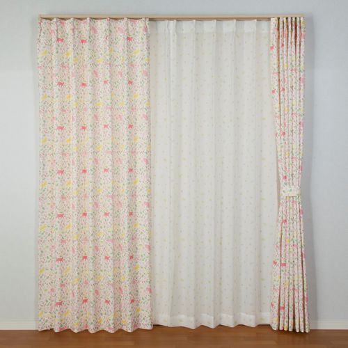 ぴょんこ レースカーテン エダ 4セット ぴょんこ レースカーテン エダ