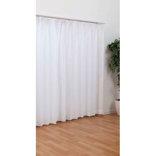 防炎レースカーテン 2枚入 DCM レースカーテン 100×103cm ホワイト