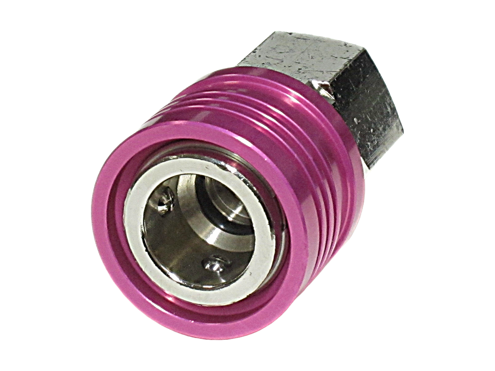 R-1234yf用 ガス缶用簡易ジョイント(ピンク) 虫バルブ付き | デンゲン
